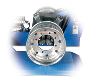 The chuck can be lowered as much as 13.78" from the carriage - great for handling wheels without tires!