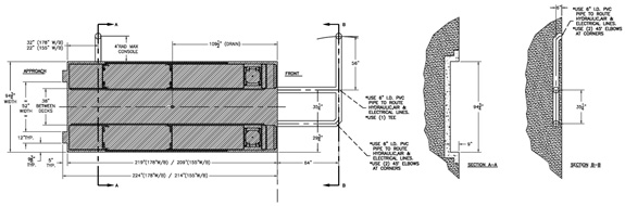 (4810605LLFM, 4810605XLLFM) Flush-Mount Pit Diagram
